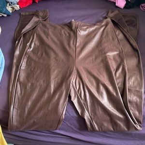 Chocolate brown leather styled pants